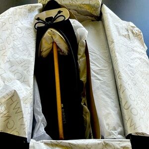 NWT Birdies black velvet dress flats size 8